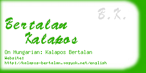 bertalan kalapos business card